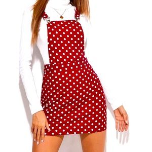 Polka dot red midi dress